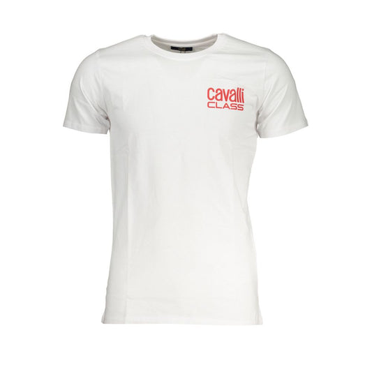 Cavalli Class Classic White Cotton T-Shirt