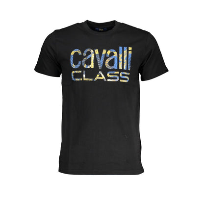 Cavalli Class Black Cotton T-Shirt: Effortless Style Meets Comfort