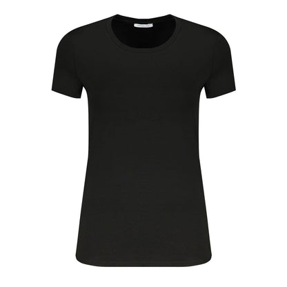 Patrizia Pepe Black Elastane Short Sleeve T-Shirt