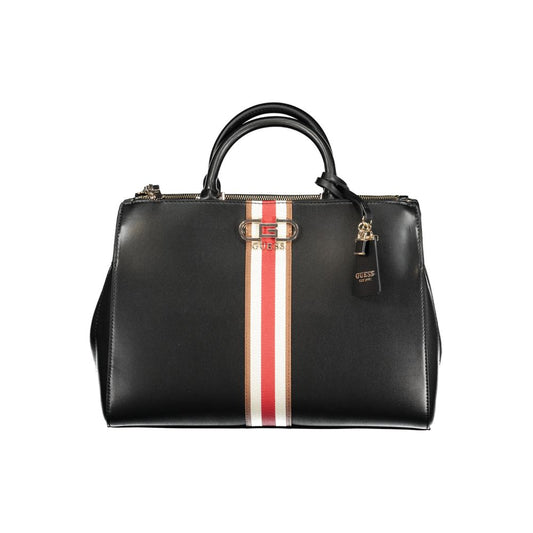 Guess Jeans Black Nelka Handbag – Faux Leather, Stylish Multi-Compartment Design