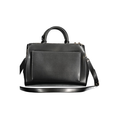 Guess Jeans Black Nelka Handbag – Faux Leather, Stylish Multi-Compartment Design