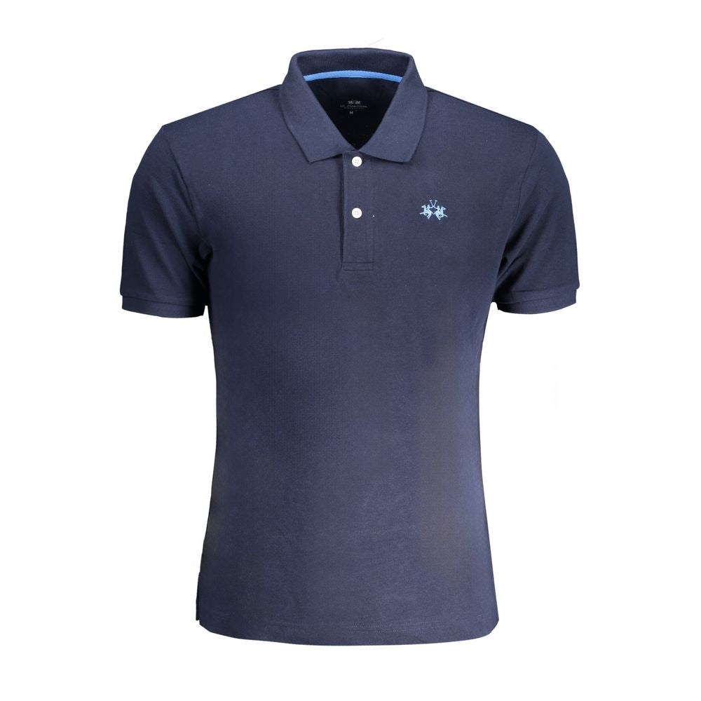 La Martina Blue Cotton Polo Shirt - Effortless Elegance in Sport
