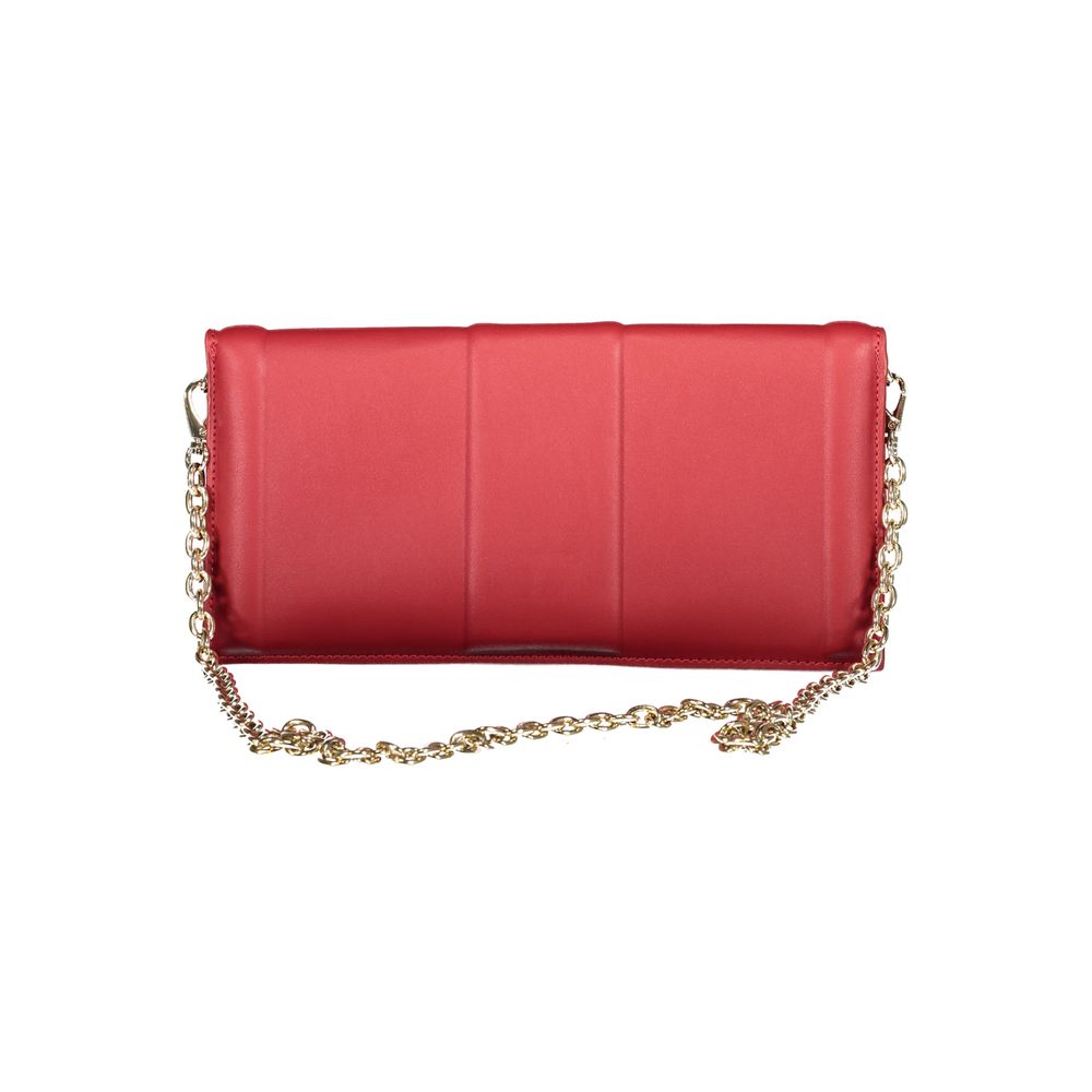 Mario Valentino Red Leather Handbag with Chain Strap