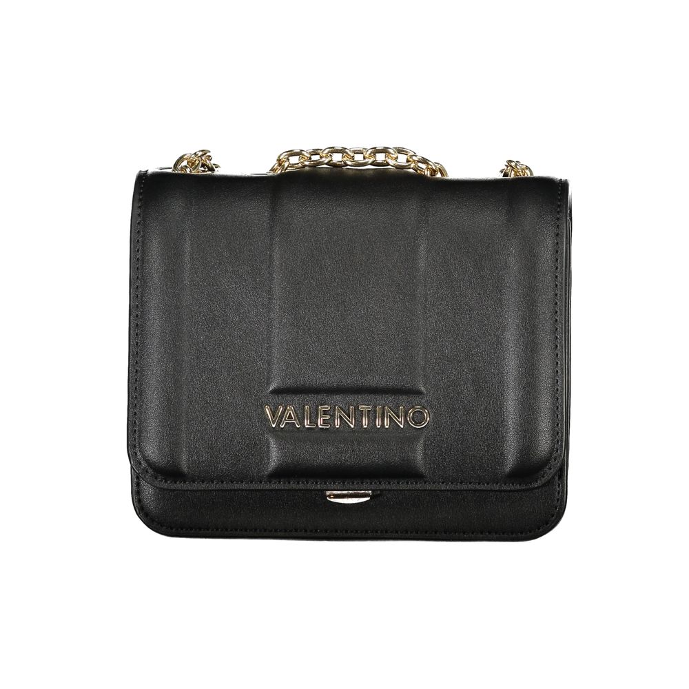 Mario Valentino Black Polyethylene Handbag with Chain Detail