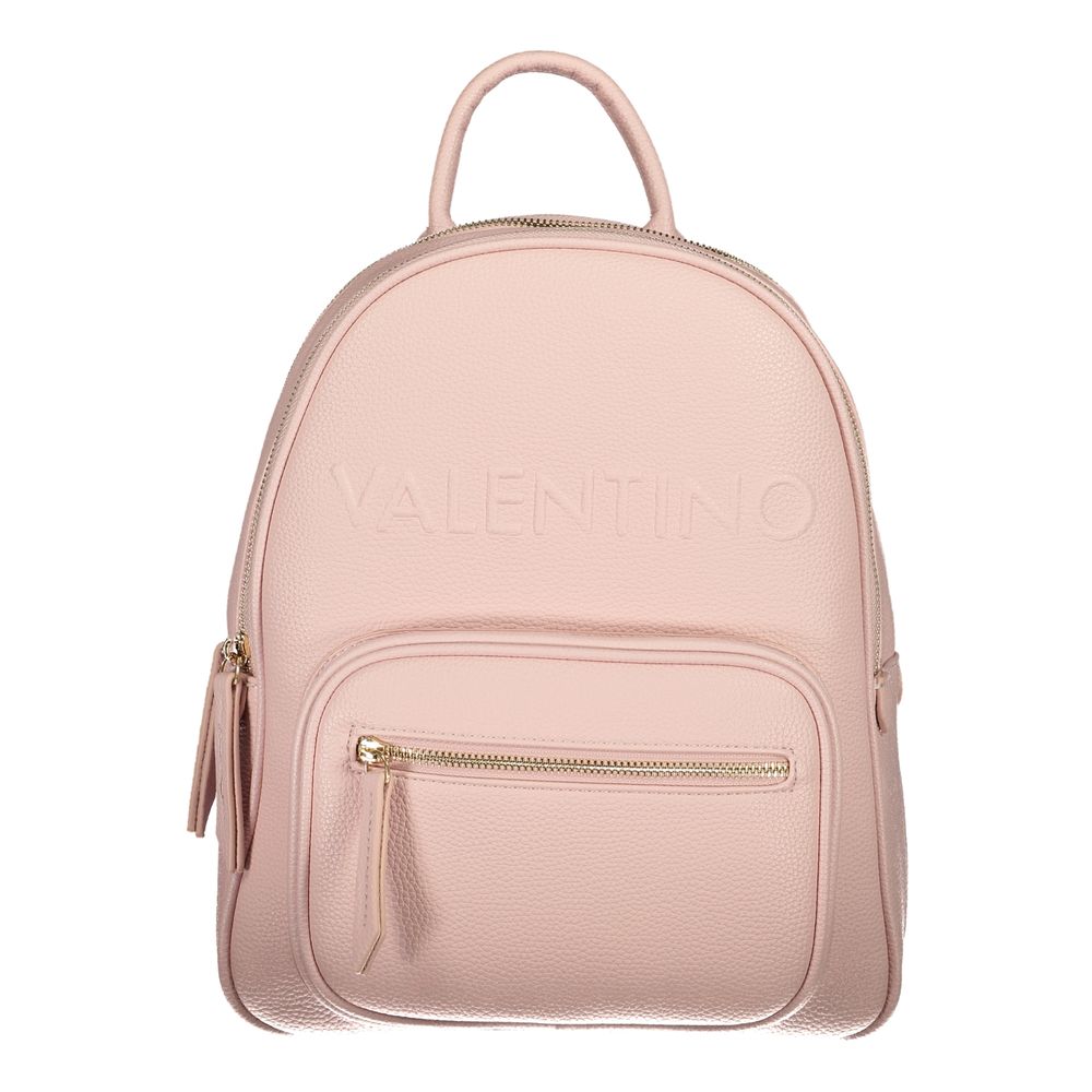 Mario Valentino Pink Faux Leather Handbag with Logo Detail