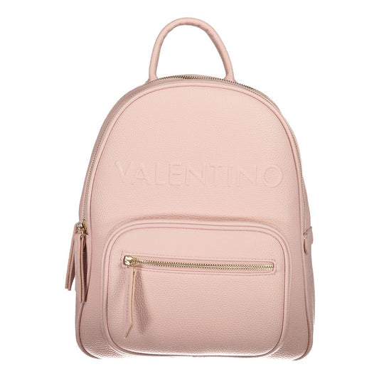 Mario Valentino Pink Faux Leather Handbag with Logo Detail
