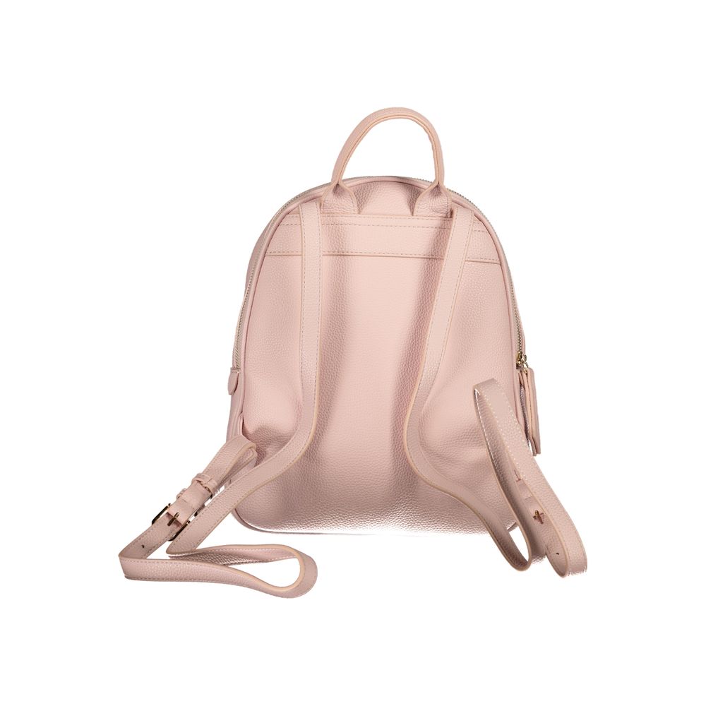 Mario Valentino Pink Faux Leather Handbag with Logo Detail