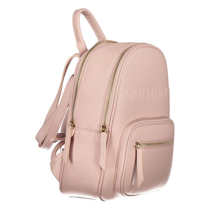Mario Valentino Pink Faux Leather Handbag with Logo Detail