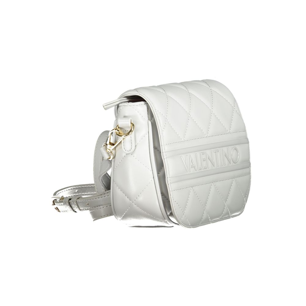 Mario Valentino Gray Faux Leather Handbag with Adjustable Strap