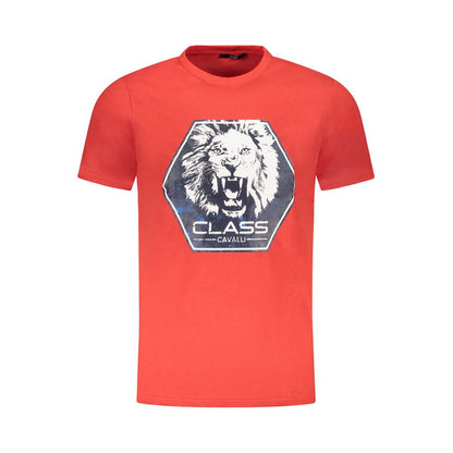 Cavalli Class Red Cotton Men T-Shirt