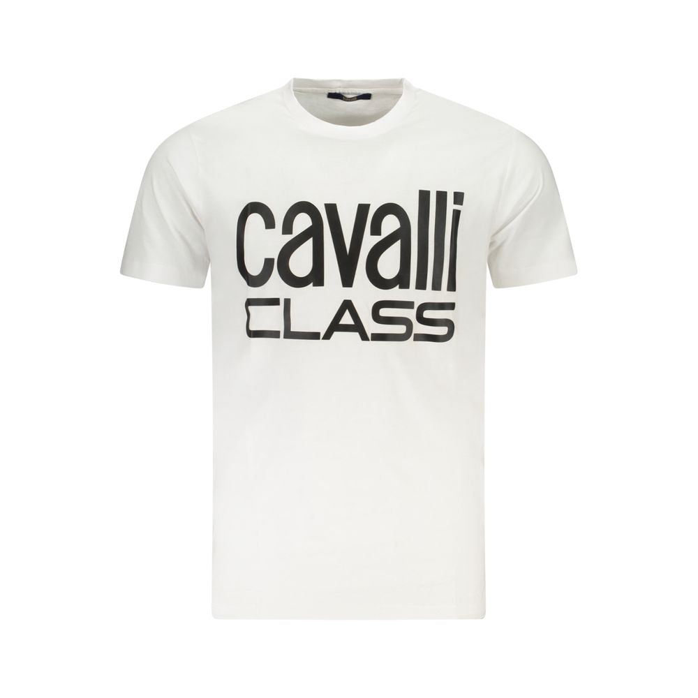 Cavalli Class White Cotton T-Shirt - Bold Statement Piece