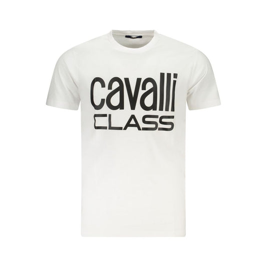 Cavalli Class White Cotton T-Shirt - Bold Statement Piece