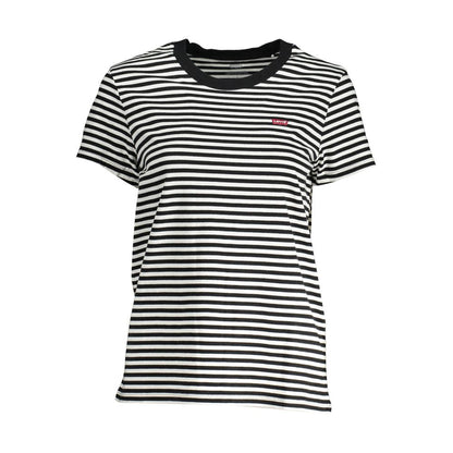 Levi's Black & White Striped Cotton Women's T-Shirt
