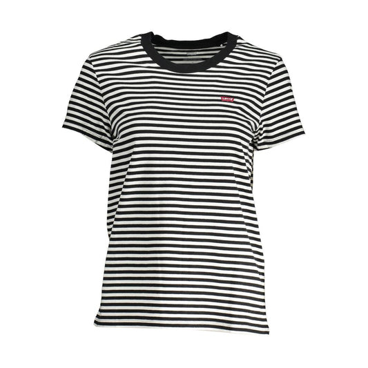 Levi's Black & White Striped Cotton Women's T-Shirt