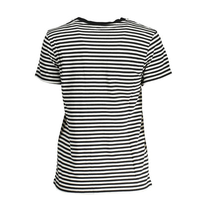 Levi's Black & White Striped Cotton Women's T-Shirt