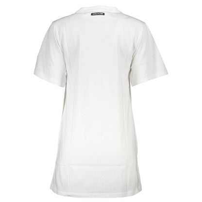 Cavalli Class White Cotton Women Dress: Bold and Artistic Style