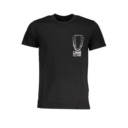 Cavalli Class Black Cotton T-Shirt for Bold Everyday Style