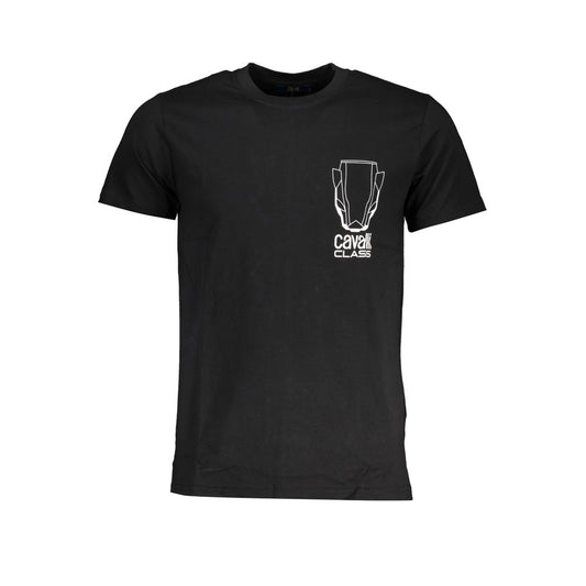 Cavalli Class Black Cotton T-Shirt for Bold Everyday Style