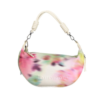 Desigual White Floral Print Handbag – Chic and Versatile