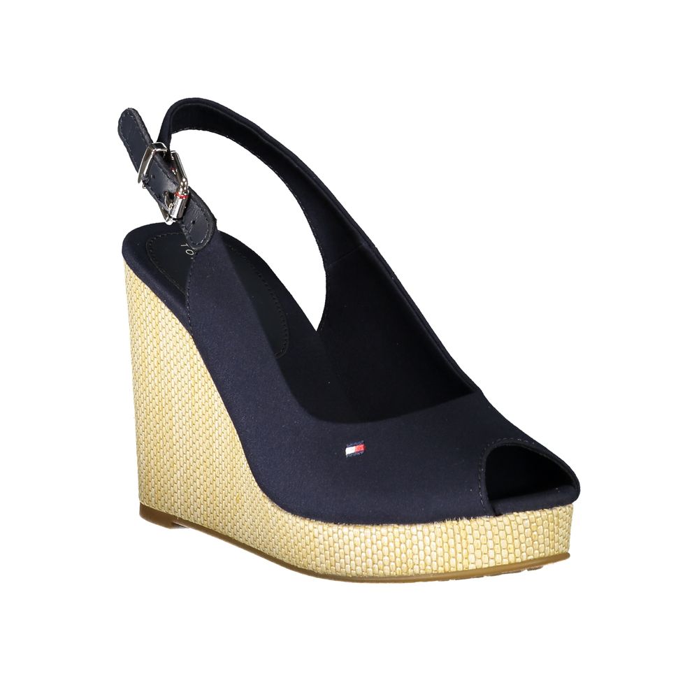 Tommy Hilfiger Blue Cotton Sandal with Wedge