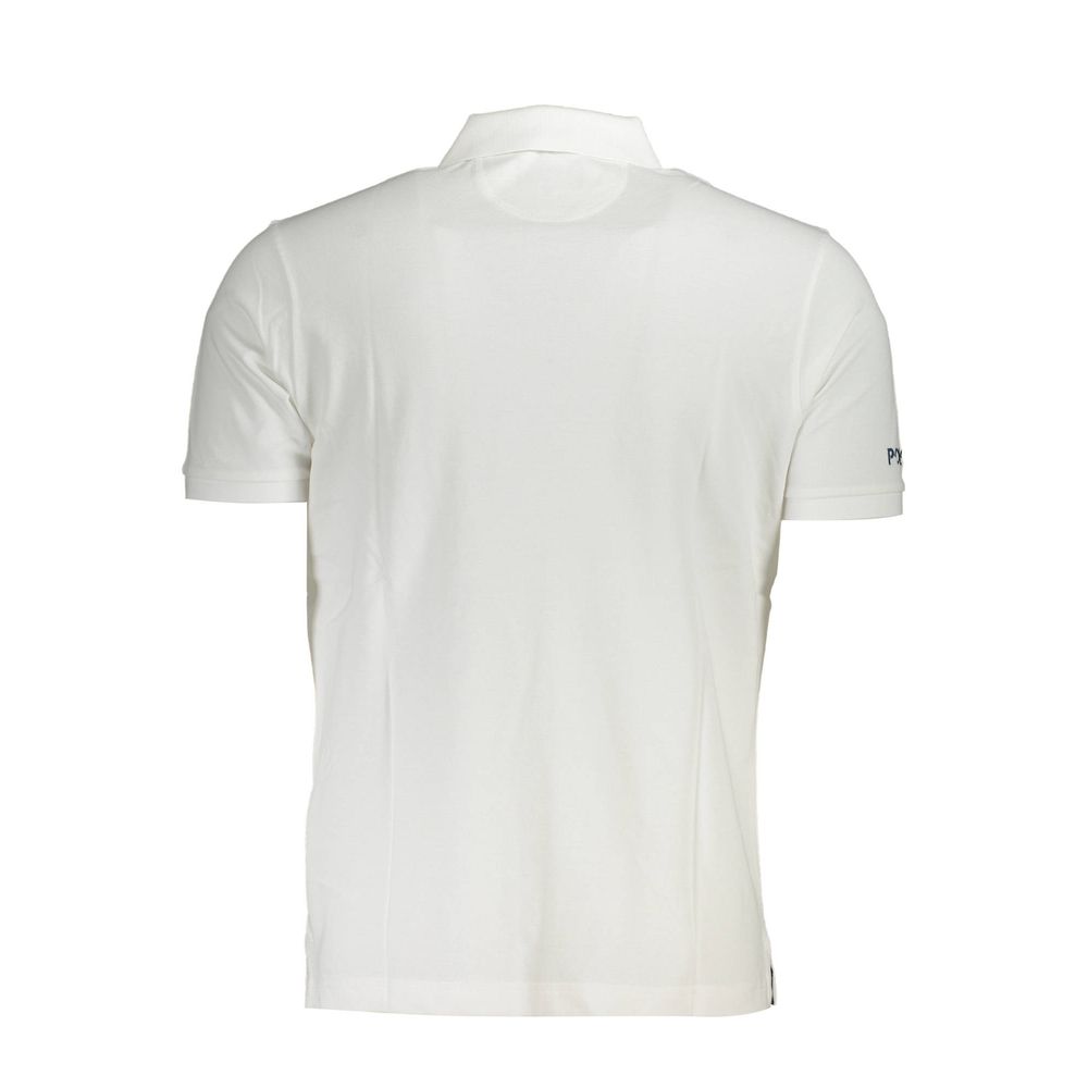 La Martina White Cotton Men Polo Shirt - Elevate Your Style