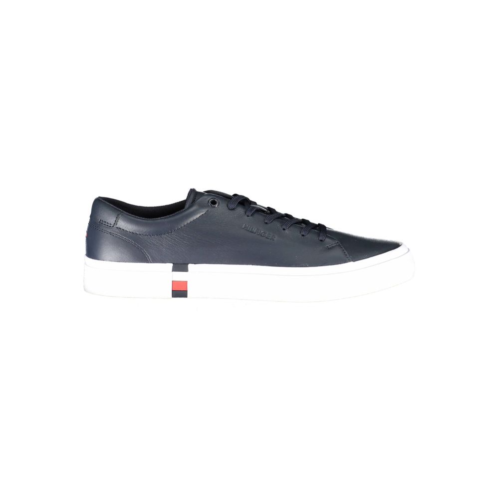 Tommy Hilfiger Blue Leather Men Sneakers