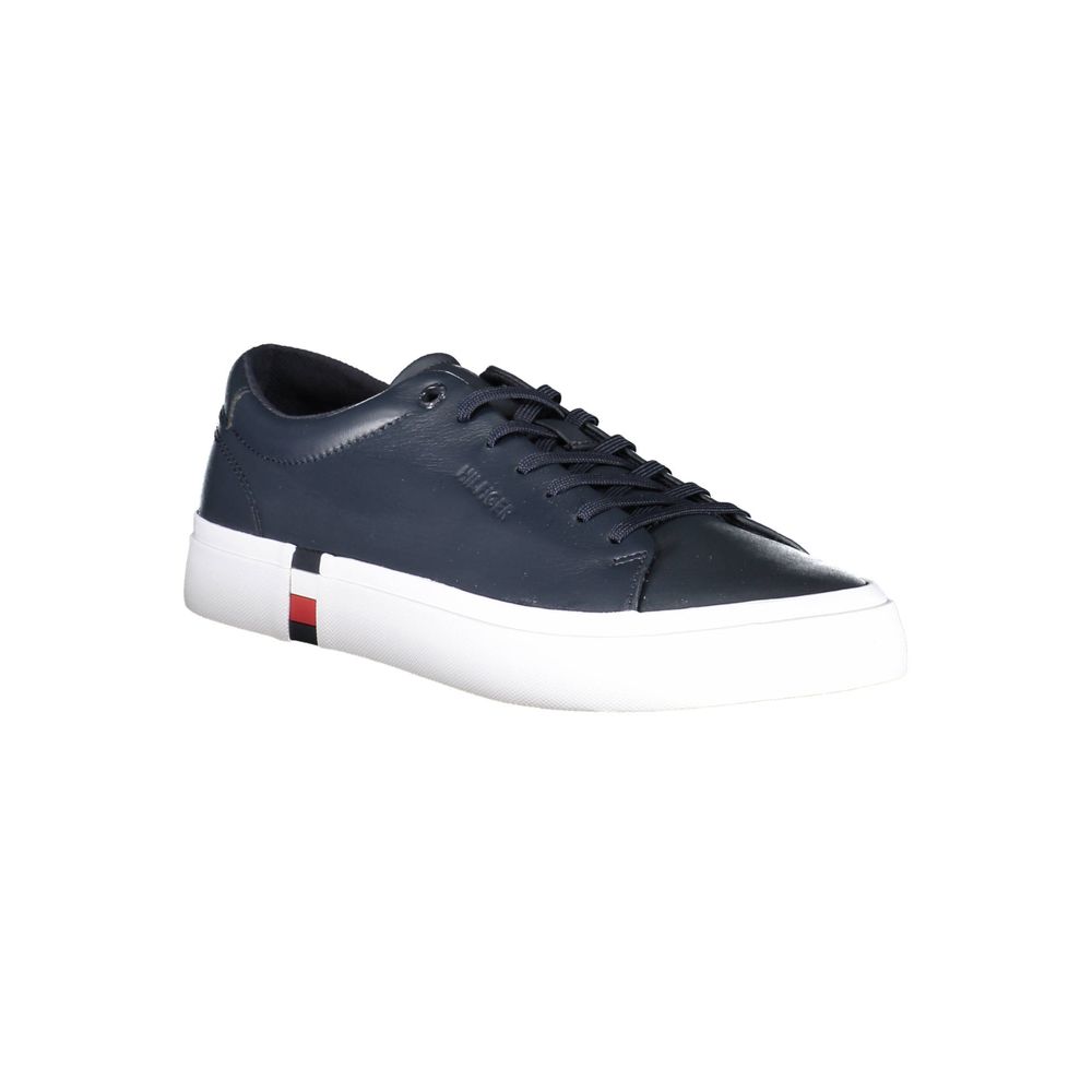 Tommy Hilfiger Blue Leather Men Sneakers