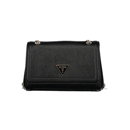 Guess Jeans Black Noelle Handbag – Faux Leather, Chic Multi-Compartment Design