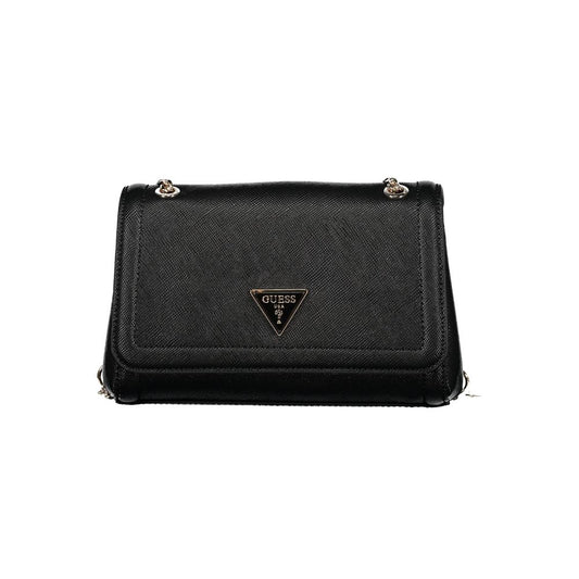 Guess Jeans Black Noelle Handbag – Faux Leather, Chic Multi-Compartment Design