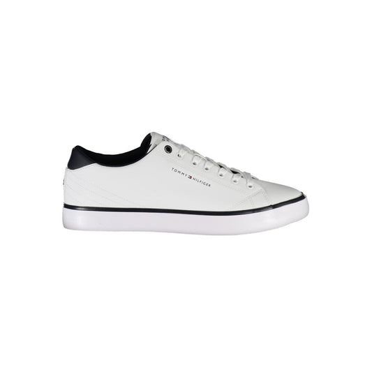 Tommy Hilfiger White Polyester Sneakers with Contrasting Details