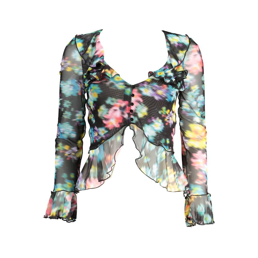 Desigual Black Floral Sheer Blouse
