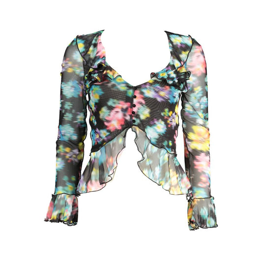 Desigual Black Floral Sheer Blouse