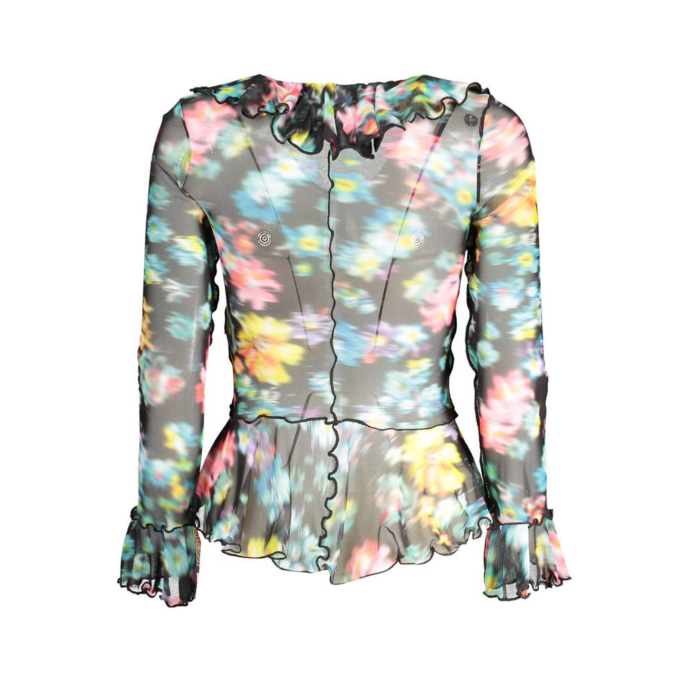 Desigual Black Floral Sheer Blouse