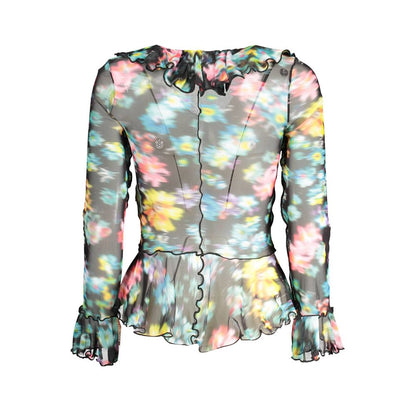 Desigual Black Floral Sheer Blouse