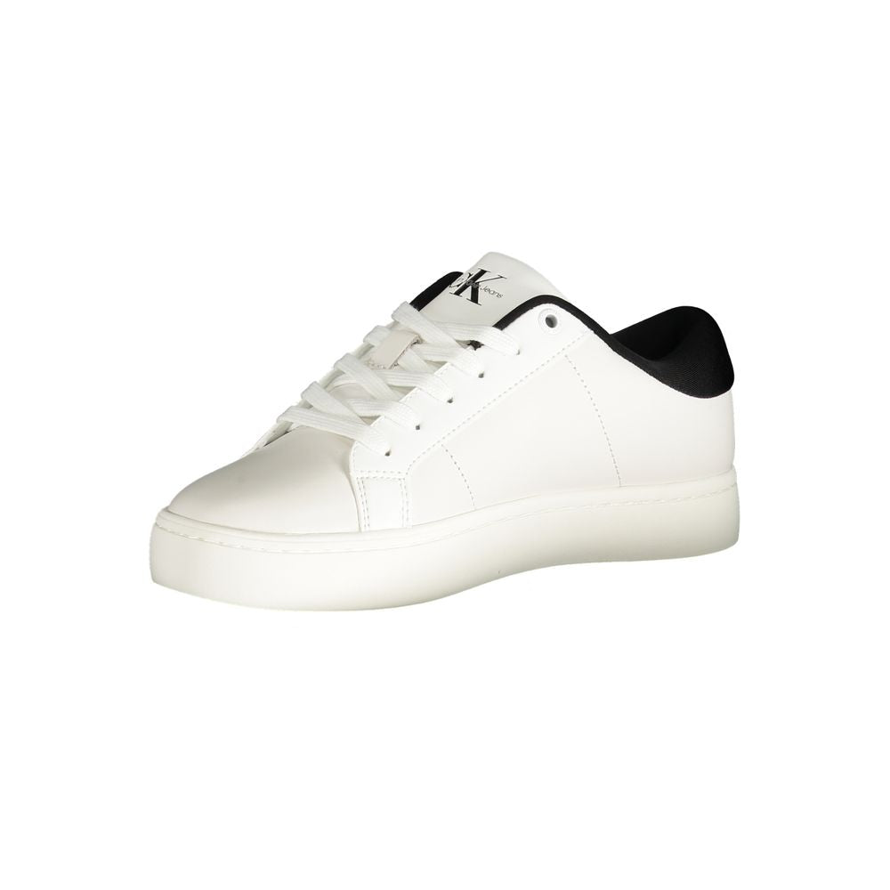 Calvin Klein White Polyester Sneaker – Elevated Sports Footwear