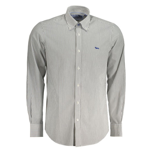 Harmont & Blaine White Cotton Shirt - Elegant Striped Long Sleeve
