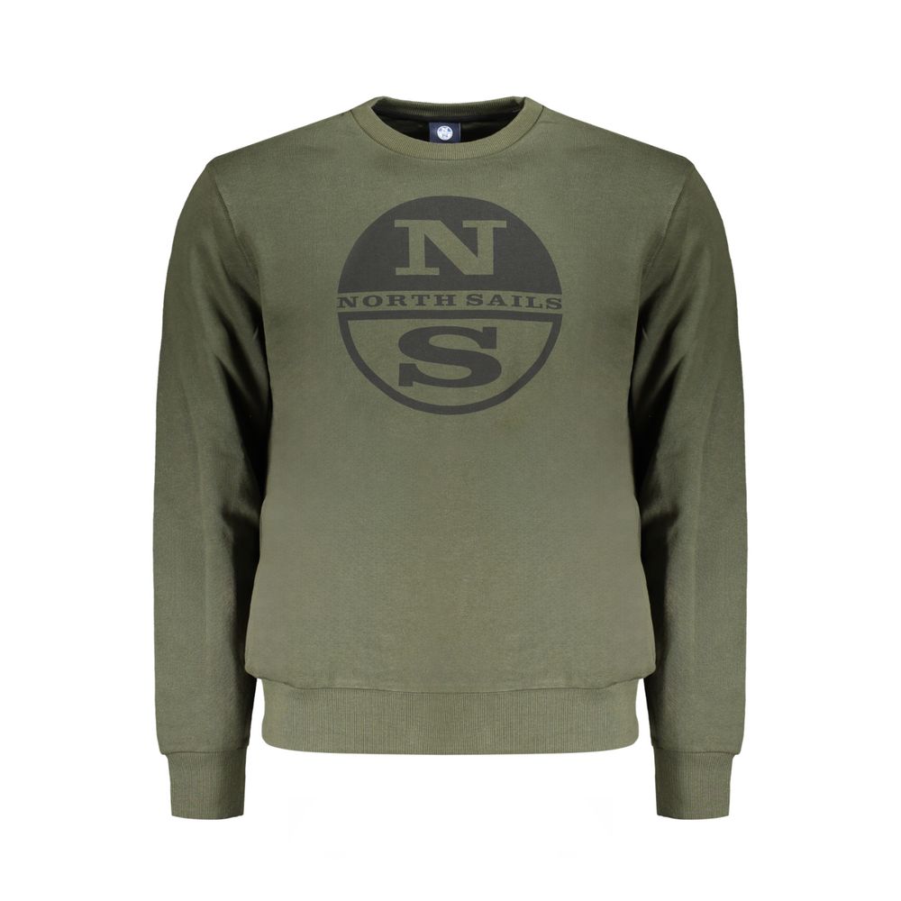 North Sails Green Cotton Sweater - Brushed Long Sleeve Sweatshirt