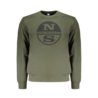 North Sails Green Cotton Sweater - Brushed Long Sleeve Sweatshirt