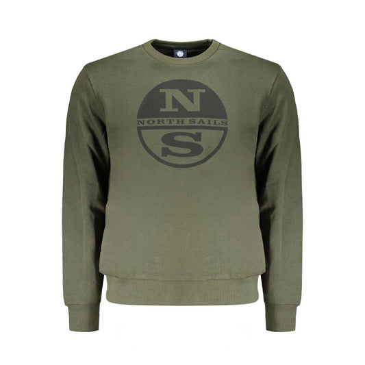North Sails Green Cotton Sweater - Brushed Long Sleeve Sweatshirt