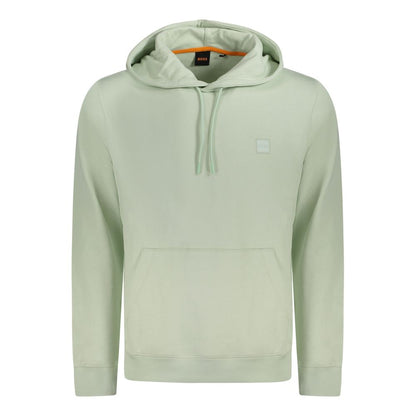 Hugo Boss Green Cotton Sweater - Long-Sleeved Hooded Sweatshirt