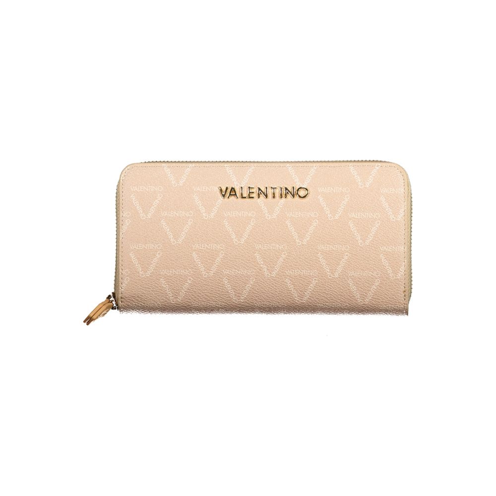 Mario Valentino Beige Faux Leather Wallet with Iconic Logo