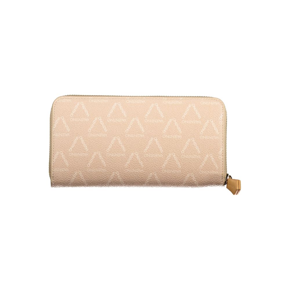 Mario Valentino Beige Faux Leather Wallet with Iconic Logo