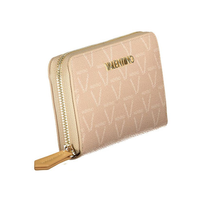 Mario Valentino Beige Faux Leather Wallet with Iconic Logo
