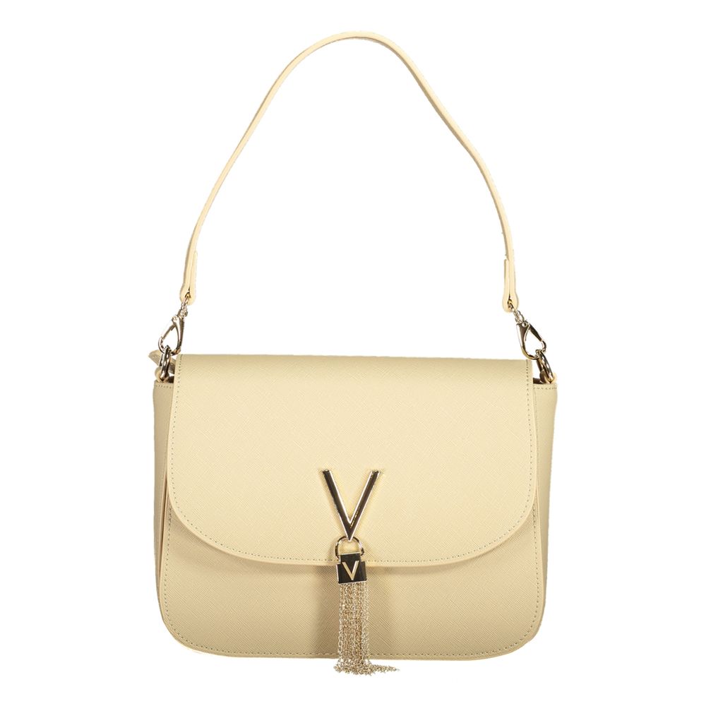Mario Valentino Beige Faux Leather Handbag with Chain Strap