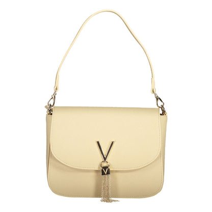 Mario Valentino Beige Faux Leather Handbag with Chain Strap