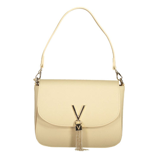 Mario Valentino Beige Faux Leather Handbag with Chain Strap