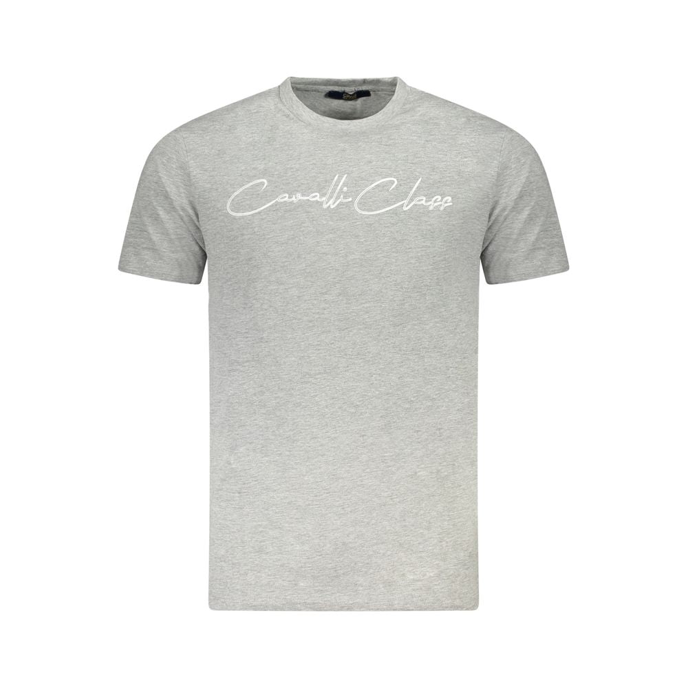 Cavalli Class Gray Cotton Men T-Shirt