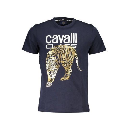 Cavalli Class Blue Cotton Men T-Shirt