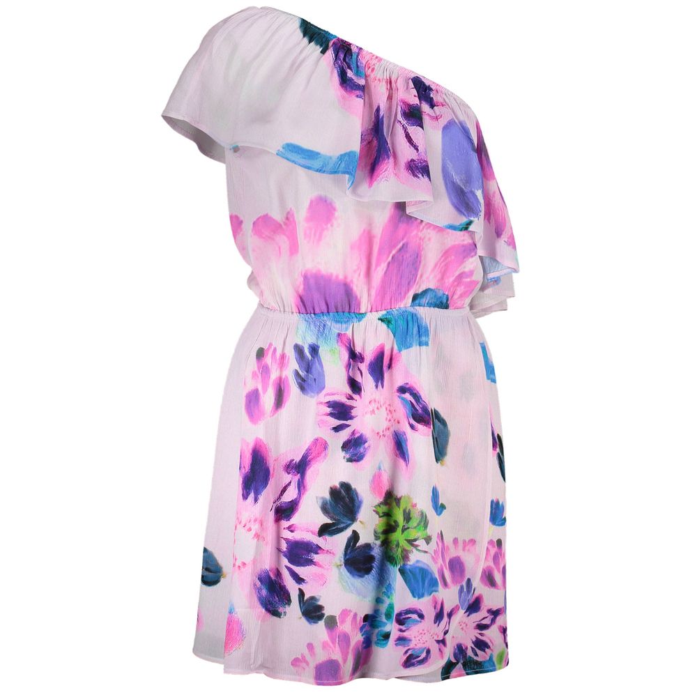 Desigual Pink Viscose One-Shoulder Dress