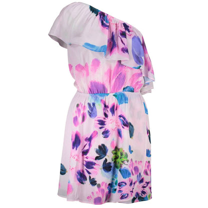 Desigual Pink Viscose One-Shoulder Dress